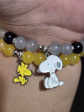 Peanuts: Snoopy & Woodstock Character Stretch Beaded Bracelet Duo